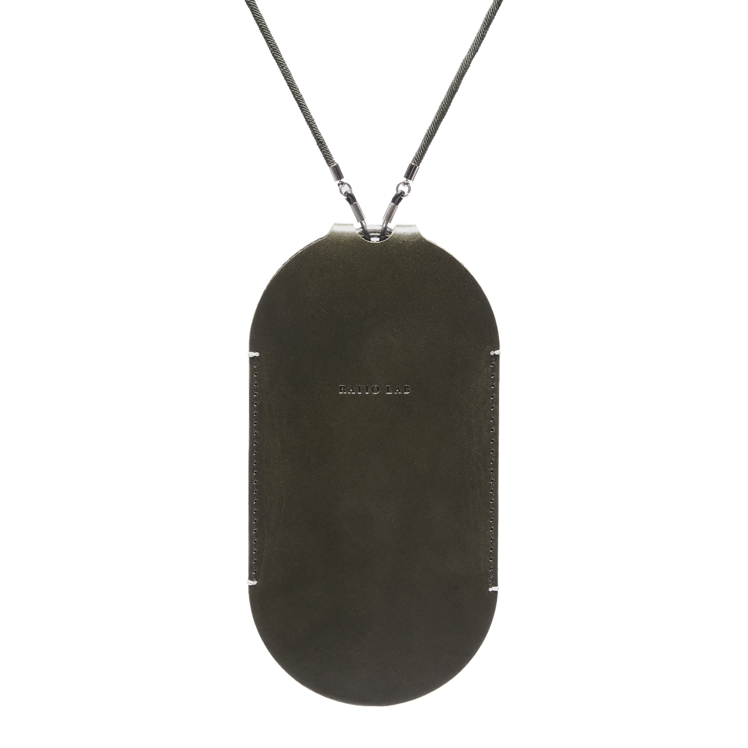 Leather Necklace Case Khaki